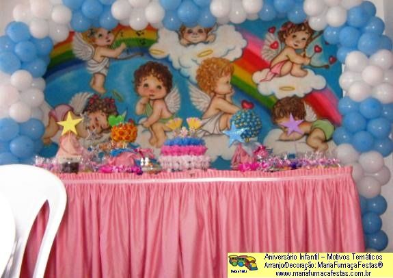 Anjinho_06 - Decoraão de Aniversrio Infantil Anjinhos da Maria Fumaa Festas