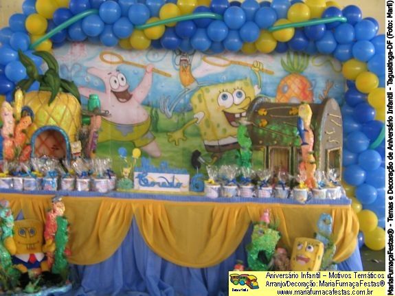 Foto do tema Bob Esponja (01). Decoraão de Festa de Aniversrio Infantil