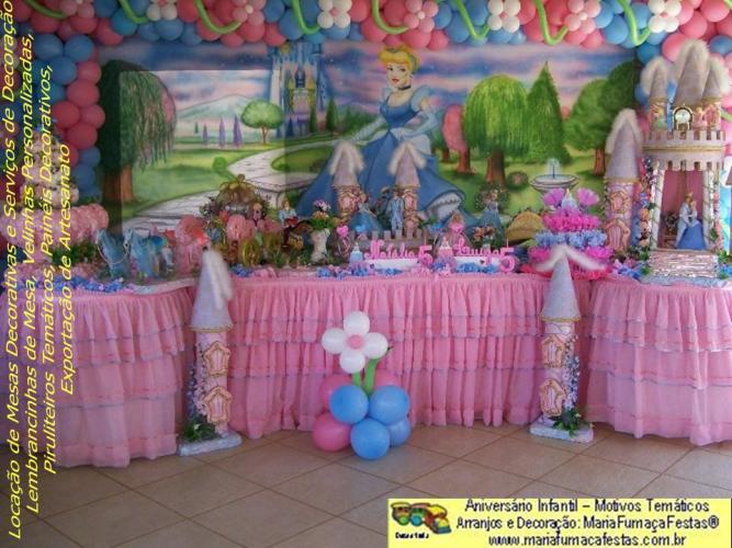 Decoraão Festa de Aniversrio Infantil Cinderela da Maria Fumaa Festas 