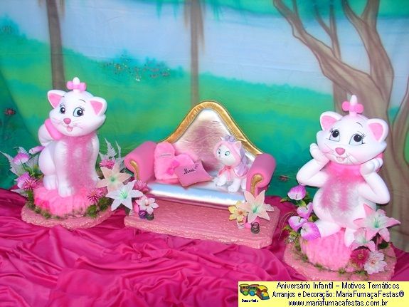 Tema da Gata Marie para decoração de festa infantil